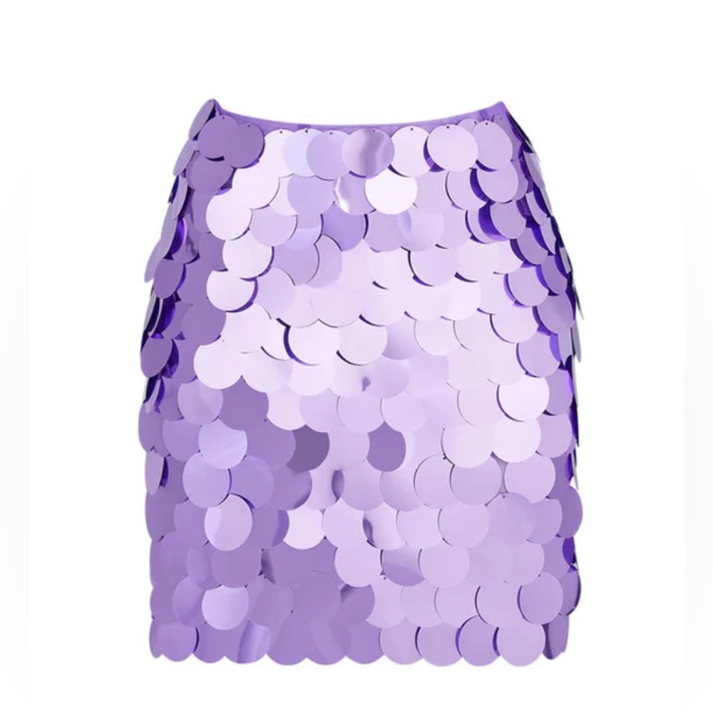 Lilac Sequin Mini Skirt - Women